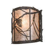 Rustic Whispering Pines 9" Wide Wall Sconce - Meyda 177793