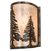 Rustic Tall Pines 8" Wide Wall Sconce - Meyda 178370