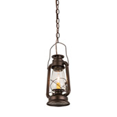 Rustic Miner's Lantern 7"W Mini Pendant - Meyda 178541