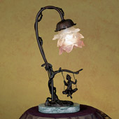 Victorian Cherub On Swing Accent Lamp - Meyda 17855