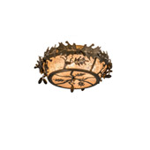 Rustic Oak Leaf & Acorn 18"W Flushmount - Meyda 178827