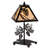 Rustic Whispering Pines 15"H Accent Lamp - Meyda 180439