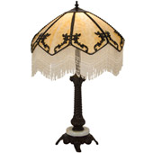 Regina 19"W Fringed Table Lamp - Meyda 182162