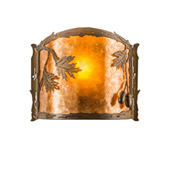 Rustic Oak Leaf & Acorn 12"W Wall Sconce - Meyda 183372