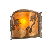 Rustic Oak Leaf & Acorn 12"W Wall Sconce - Meyda 184030