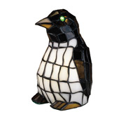Novelty Penguin Tiffany Glass Accent Lamp - Meyda 18470