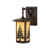 Fulton 10"W Tall Pines Hanging Wall Sconce - Meyda 186808