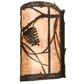 Rustic Whispering Pines 8" Wide Wall Sconce - Meyda 188669