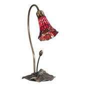 Victorian Pond Lily 16" High Red Accent Lamp - Meyda 188683