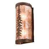 Rustic Tall Pine 5" Wide Wall Sconce - Meyda 189847