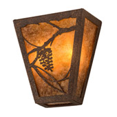 Rustic Whispering Pines 7"W Wall Sconce - Meyda 192456