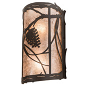 Rustic Whispering Pines 7" Wide Wall Sconce - Meyda 193755