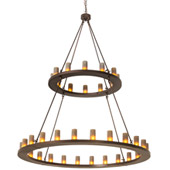 Transitional Loxley 72" Wide 36 Light Two Tier Chandelier - Meyda 195244