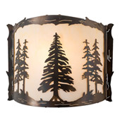 Rustic Tall Pines 12" Wide Wall Sconce - Meyda 197101