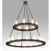 Transitional Loxley 54" Wide 24 Light Two Tier Chandelier - Meyda 197483