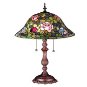 Tiffany Rosebush Table Lamp - Meyda 19769