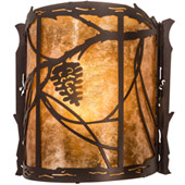 Rustic Whispering Pines 9" Wide Left Wall Sconce - Meyda 200283