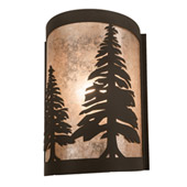 Rustic Tall Pines 8" Wide Right Wall Sconce - Meyda 200797
