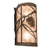 Rustic Whispering Pines 8" Wide Left Wall Sconce - Meyda 200851