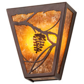Rustic Whispering Pines 7" Wide Wall Sconce - Meyda 202181