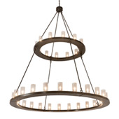 Transitional Loxley 72" Wide 36 Light Two Tier Chandelier - Meyda 202215