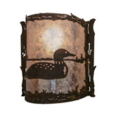 Rustic Loon 9" Wide Right Wall Sconce - Meyda 205680