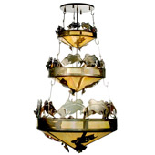 Rustic Catch Of The Day Bass Three Tier Inverted Pendant - Meyda 20692