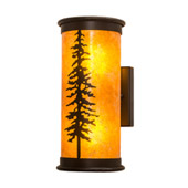 Rustic Tall Pine 6" Wide Wall Sconce - Meyda 213430