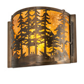 Rustic Tall Pines 12" Wide Wall Sconce - Meyda 214575