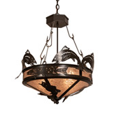 Rustic Catch Of The Day 24" Wide Inverted Pendant - Meyda 214967
