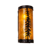 Rustic Tall Pine 5" Wide Wall Sconce - Meyda 217915