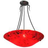 Contemporary Luce Rossa Fused Glass Semi-Flush Ceiling Fixture - Meyda 21910