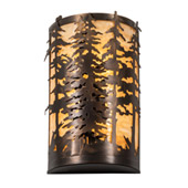 Rustic Tall Pines 12" Wide Wall Sconce - Meyda 219377