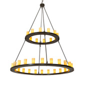 Transitional Loxley 72" Wide 36 Light Two Tier Chandelier - Meyda 222247