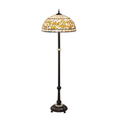 Tiffany Turning Leaf 62" Wide Floor Lamp - Meyda 229125