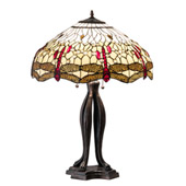 Tiffany Hanginghead Dragonfly 30" High Table Lamp - Meyda 229133