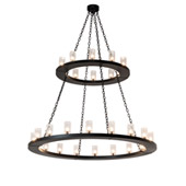 Transitional Loxley 60" Wide 28 Light Two Tier Chandelier - Meyda 229405
