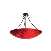 Contemporary Luce Rossa Fused Glass Semi-Flush Ceiling Fixture - Meyda 22951