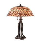 Tiffany Fishscale 30" High Table Lamp - Meyda 230385