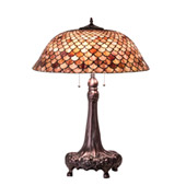 Tiffany Fishscale 31" High Table Lamp - Meyda 230408
