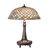 Tiffany Fishscale 31" High Table Lamp - Meyda 230462