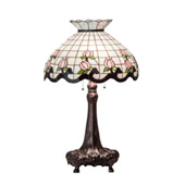 Tiffany Roseborder 33" High Table Lamp - Meyda 230471