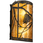Rustic Whispering Pines 8" Wide Wall Sconce - Meyda 230825