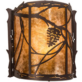 Rustic Whispering Pines 9" Wide Right Wall Sconce - Meyda 234454