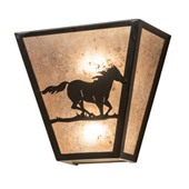 Running Horse 13" Wide Right Wall Sconce - Meyda 235509