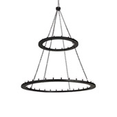 Transitional Loxley 84" Wide 48 Light Two Tier Chandelier - Meyda 236362