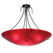 Contemporary Luce Rossa Fused Glass Semi-Flush Ceiling Fixture - Meyda 24163