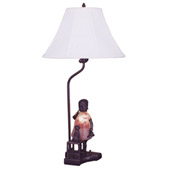 Silhouette 14.5"H Girl with Puppy Accent Lamp - Meyda 24166