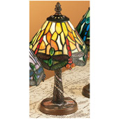 Tiffany Hanginghead Dragonfly W/ Twisted Fly Mosaic Base Mini Lamp - Meyda 26614