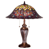 Tiffany Peacock Feather Table Lamp - Meyda 26666